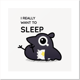 Sleepy crow Posters and Art